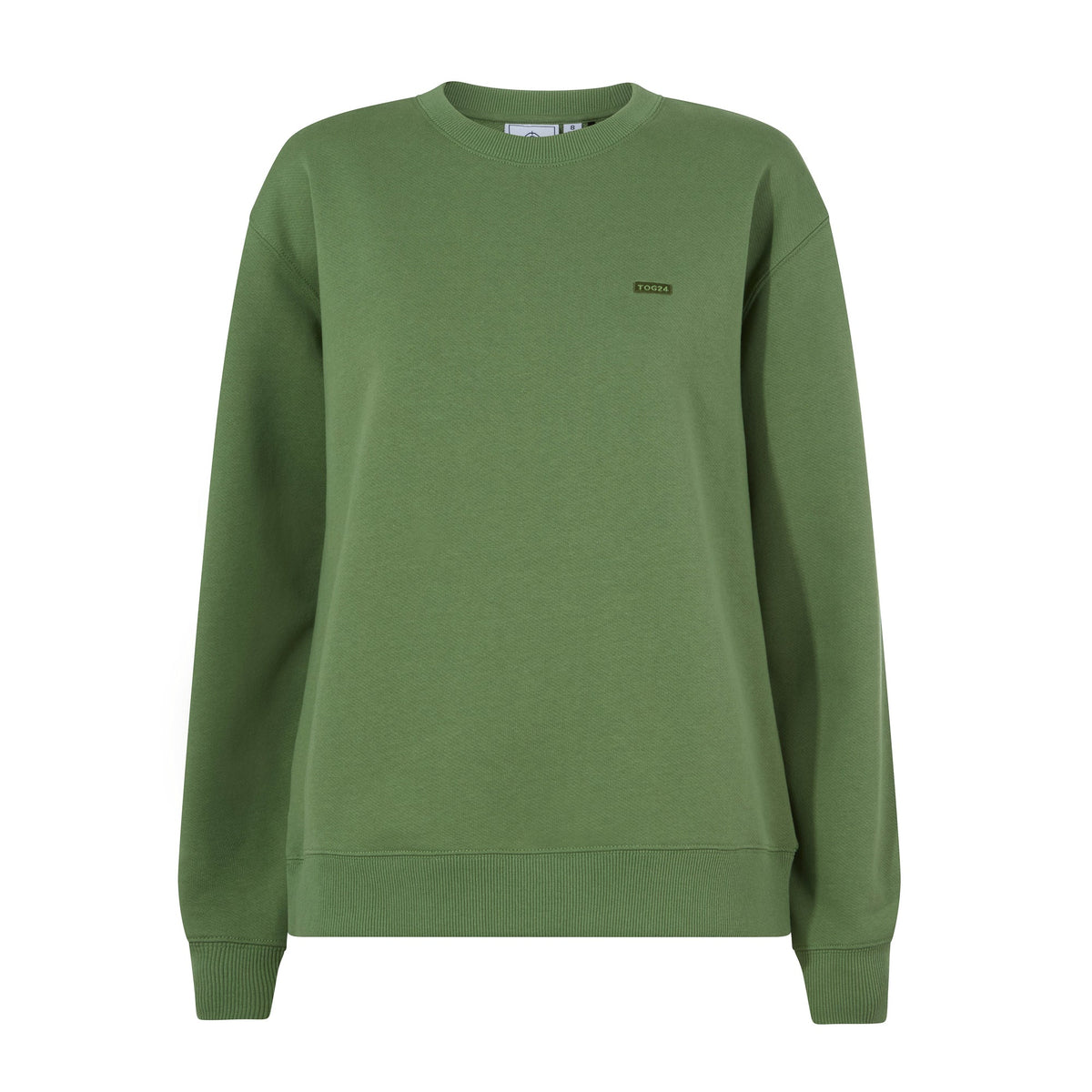 Tia Womens Heavyweight 100% Cotton Crew Neck Sweatshirt - Dark Matcha - Image 7