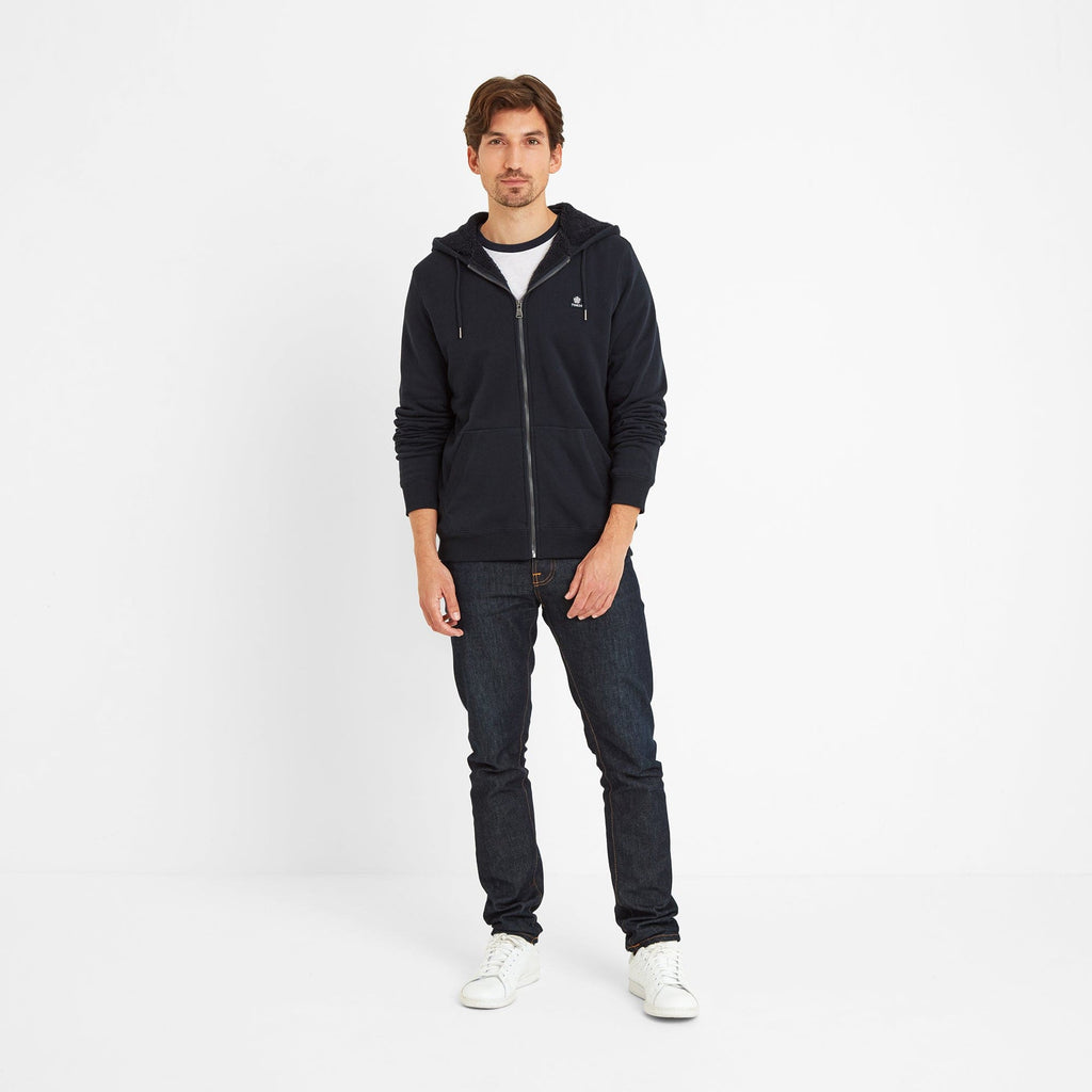 Timble Mens Sherpa Fleece Lined Hoody - Dark Indigo - Image 4