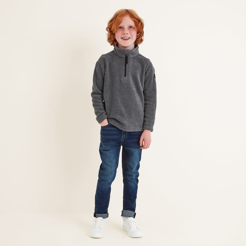 Toffolo Kids Zipneck Fleece - Grey Marl - Image 2