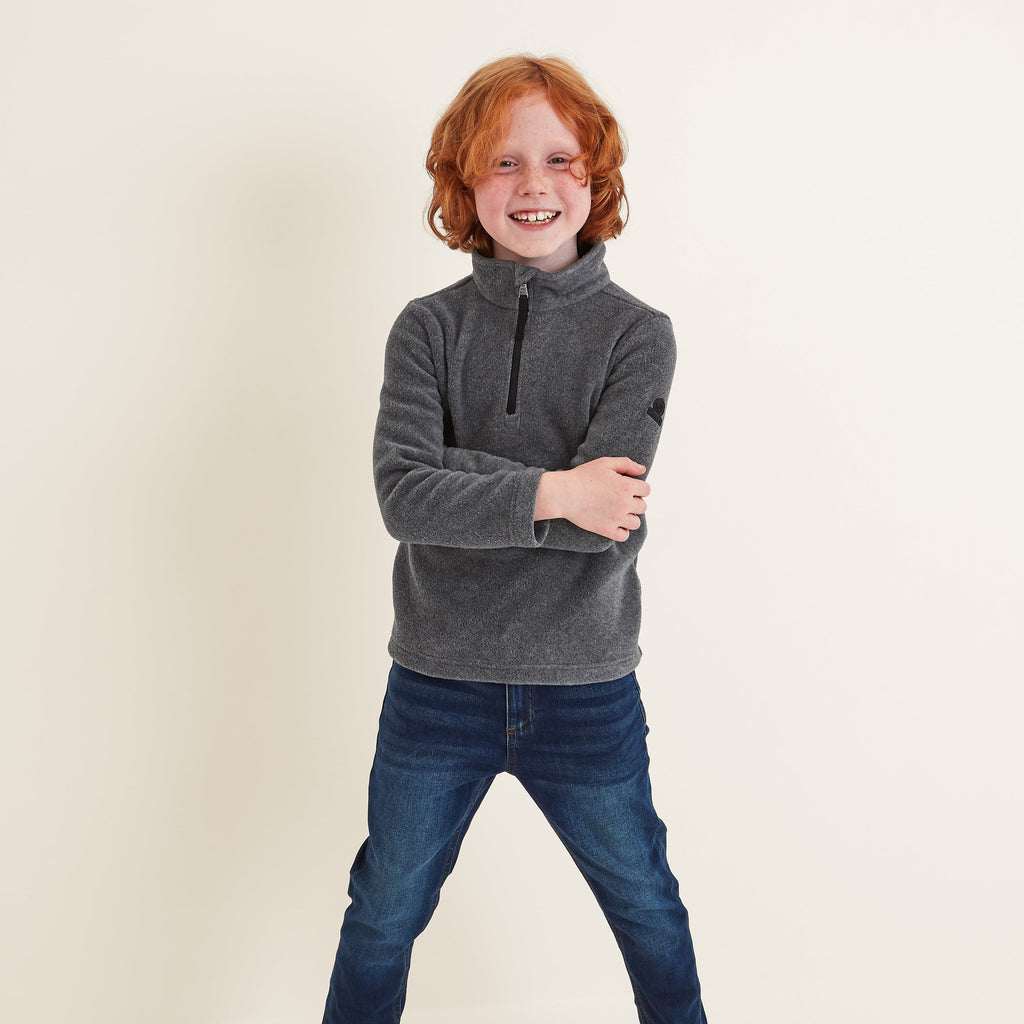 Toffolo Kids Zipneck Fleece - Grey Marl - Image 3
