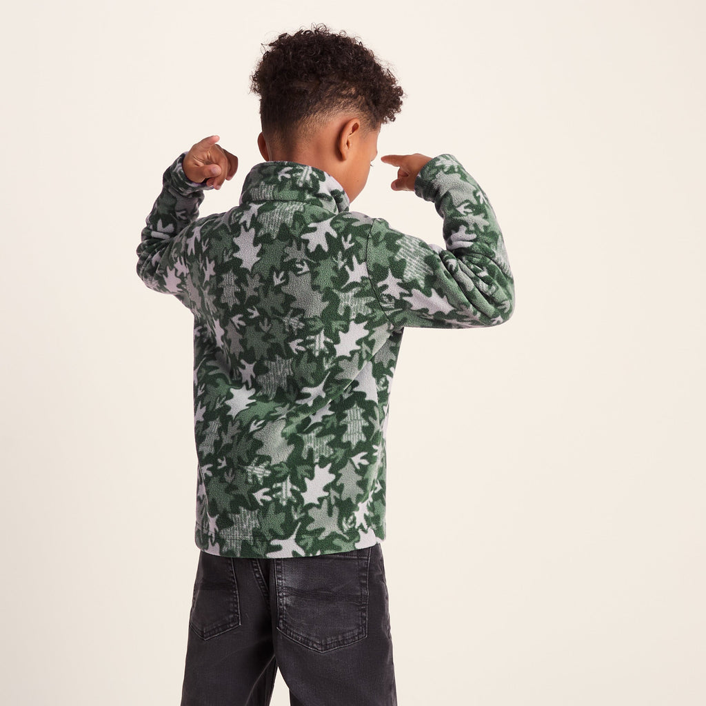 Toffolo Kids Zipneck Fleece - Oak Leaf Print - Image 3