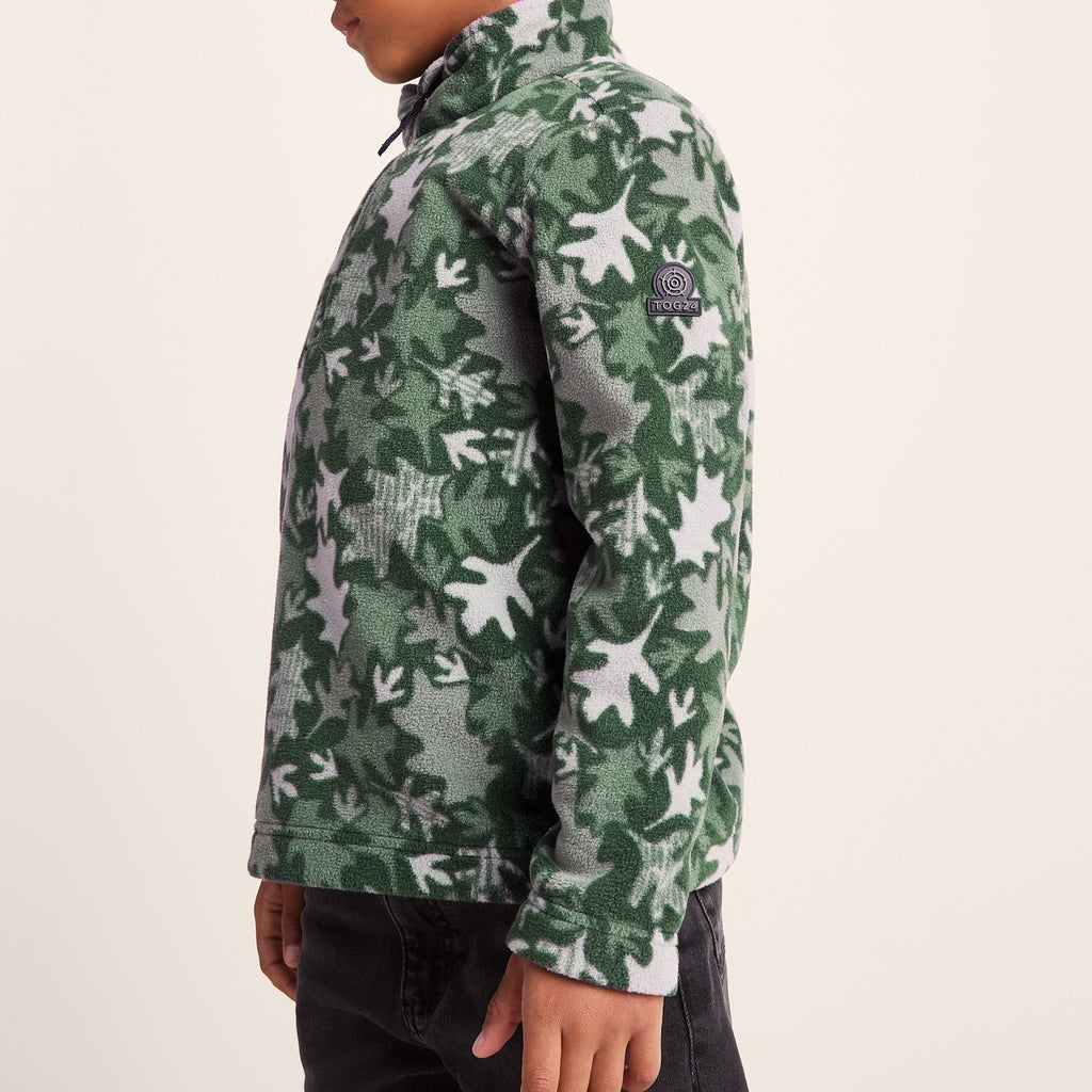 Toffolo Kids Zipneck Fleece - Oak Leaf Print - Image 5