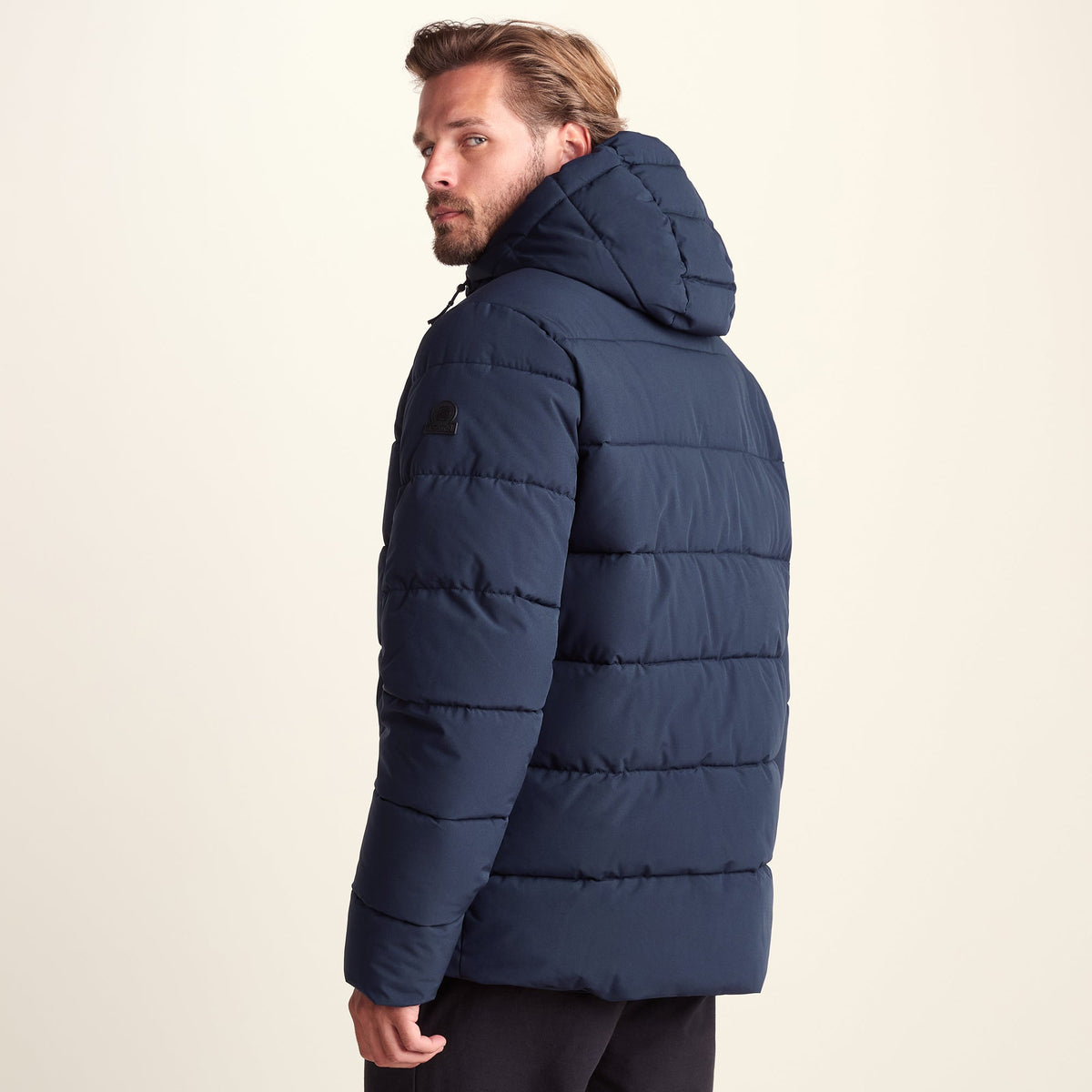 Tunnard Mens Short Shower Resistant Insulated Jacket - Dark Indigo - Image 4