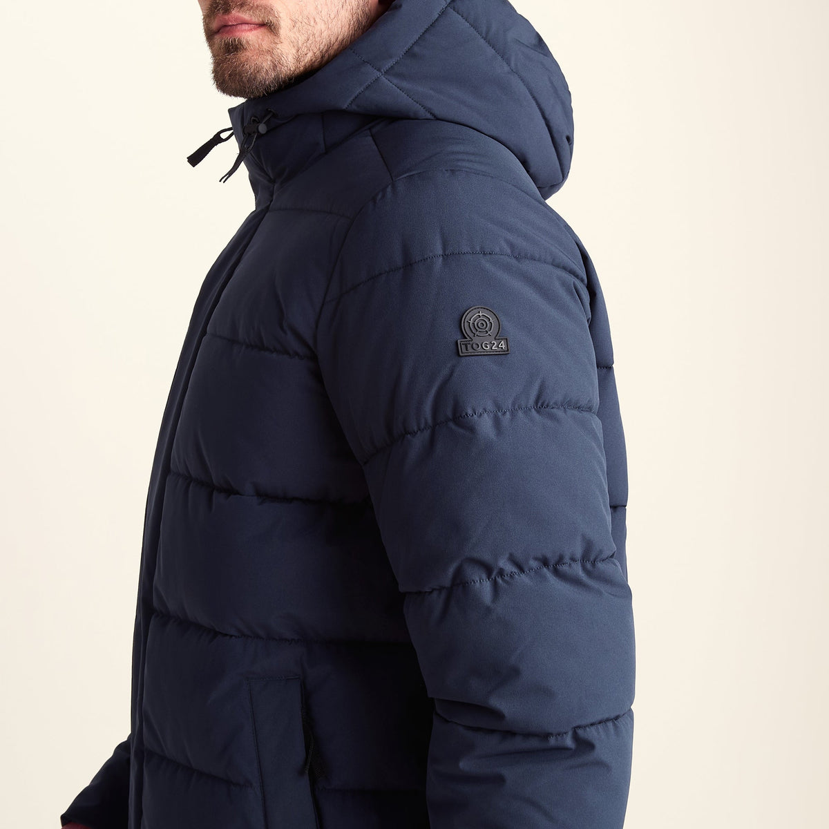 Tunnard Mens Short Shower Resistant Insulated Jacket - Dark Indigo - Image 7