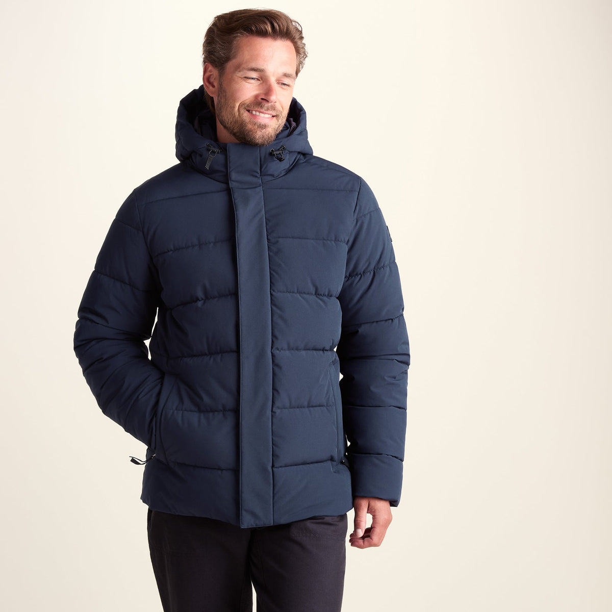 Tunnard Mens Short Shower Resistant Insulated Jacket - Dark Indigo - Image 2
