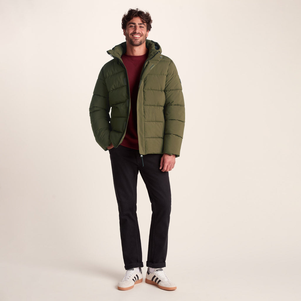 Tunnard Mens Short Shower Resistant Insulated Jacket - Khaki - Image 3