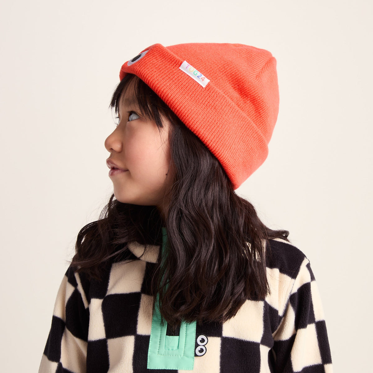 Uda Kids Shaun the Sheep Knit Hat - Satsuma Orange - Image 3