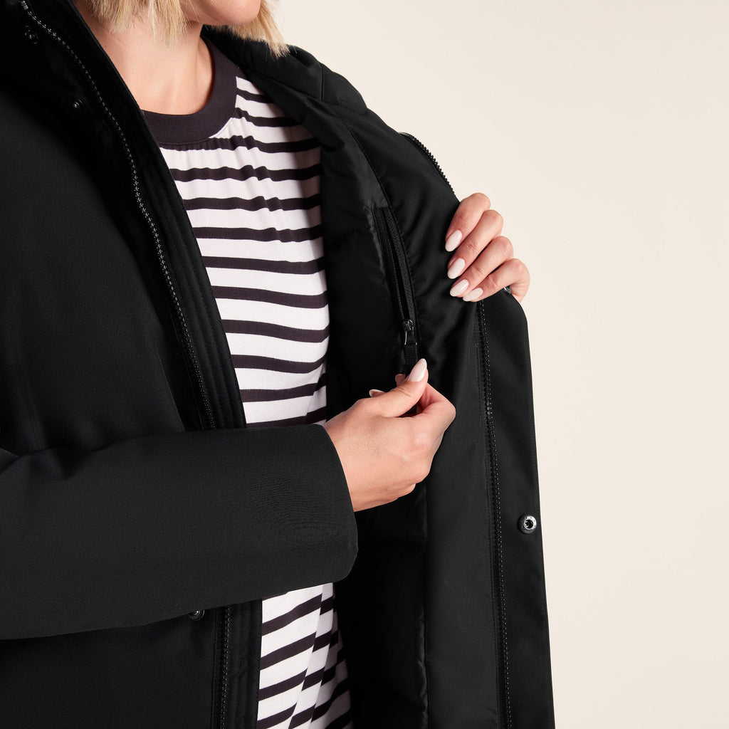 Uma Womens Waterproof Down Insulated Parka - Black - Image 12