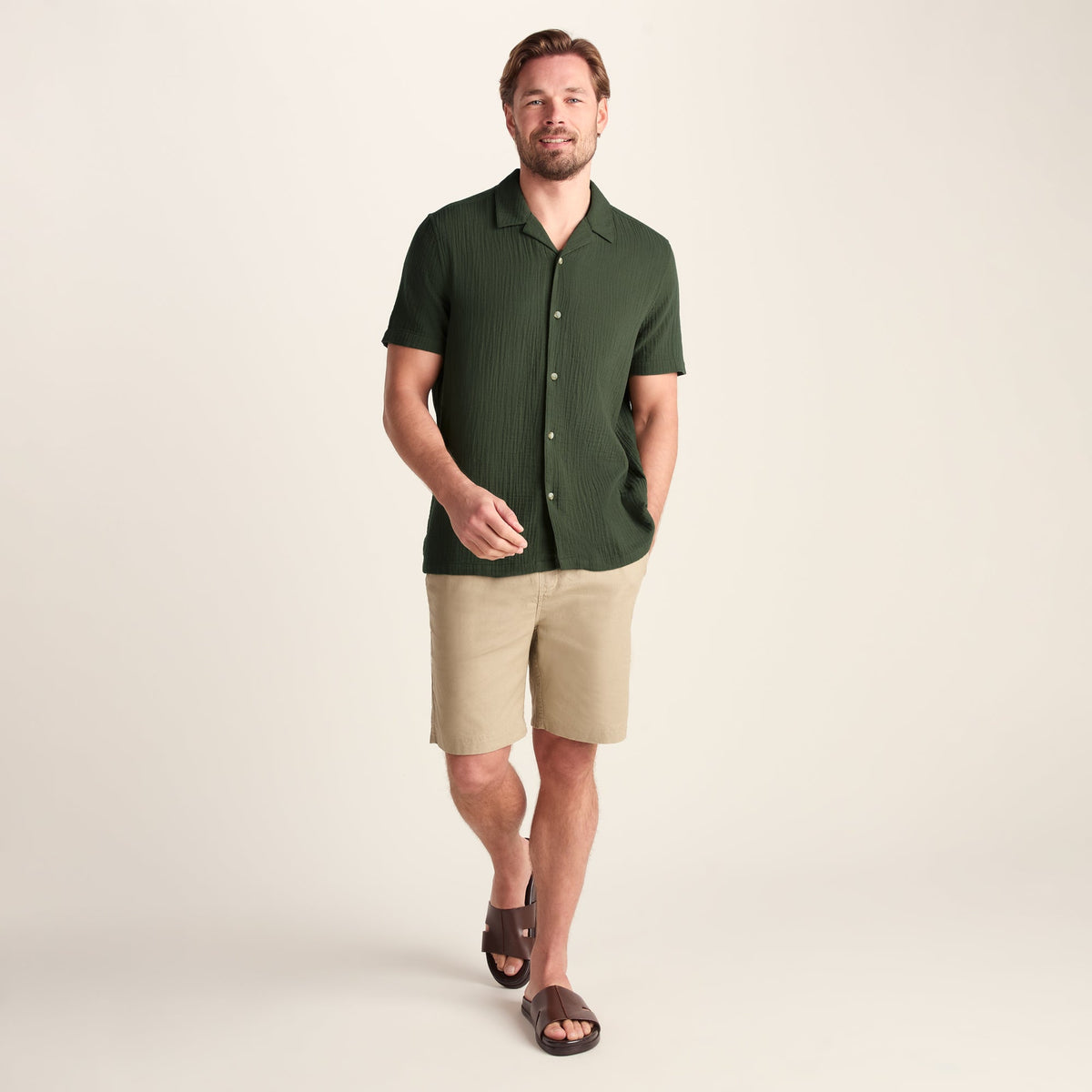 Valtos Mens Short Sleeve Supersoft Shirt - Forage Green - Image 3