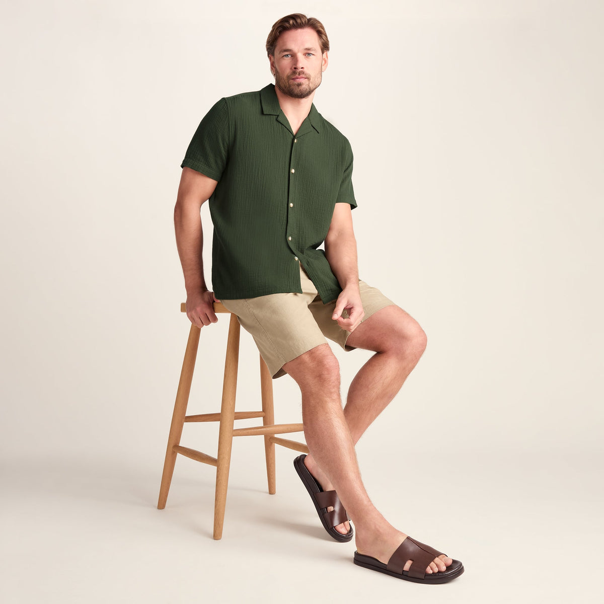Valtos Mens Short Sleeve Supersoft Shirt - Forage Green - Image 5