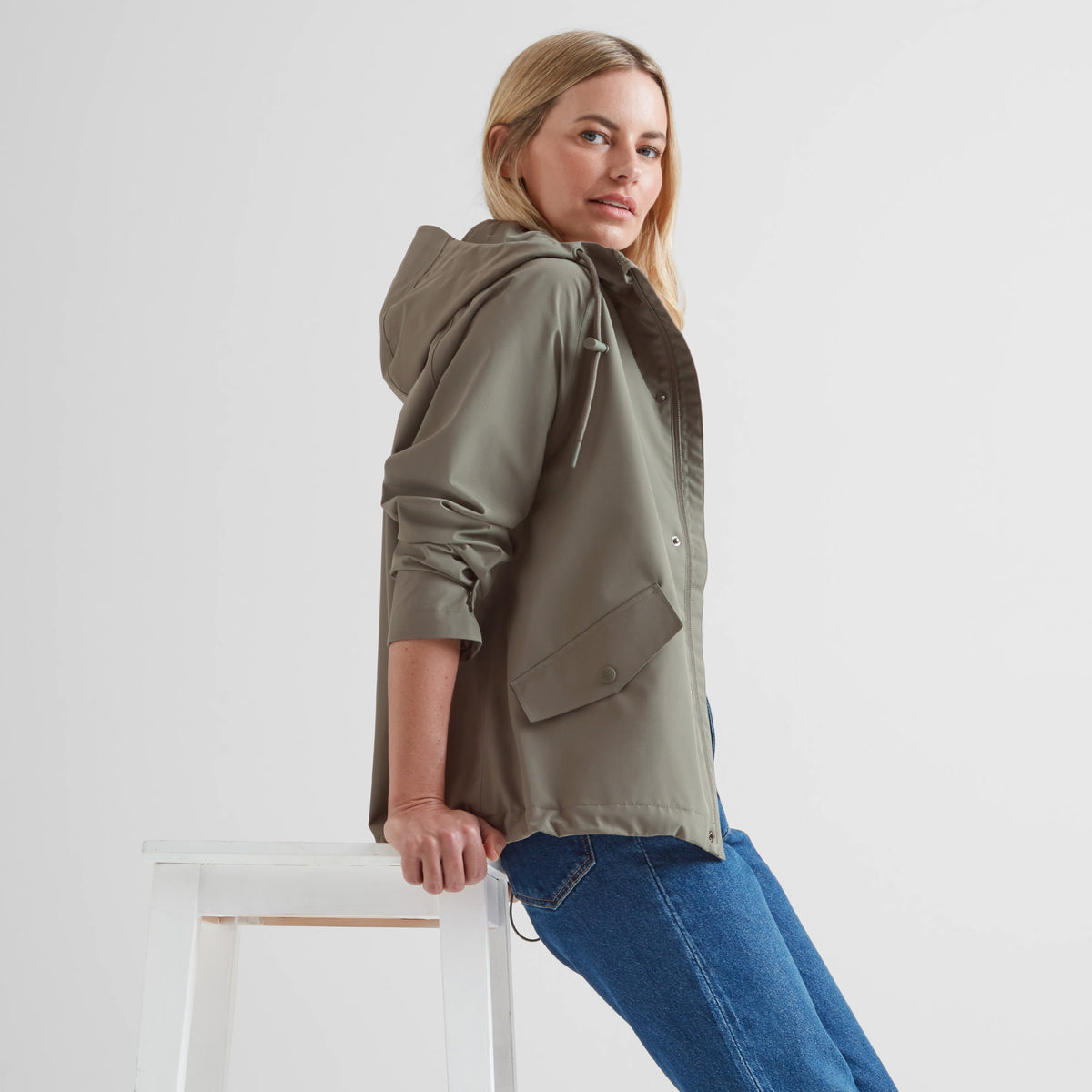 Vena Womens Waterproof Jacket - Pale Khaki - Image 6