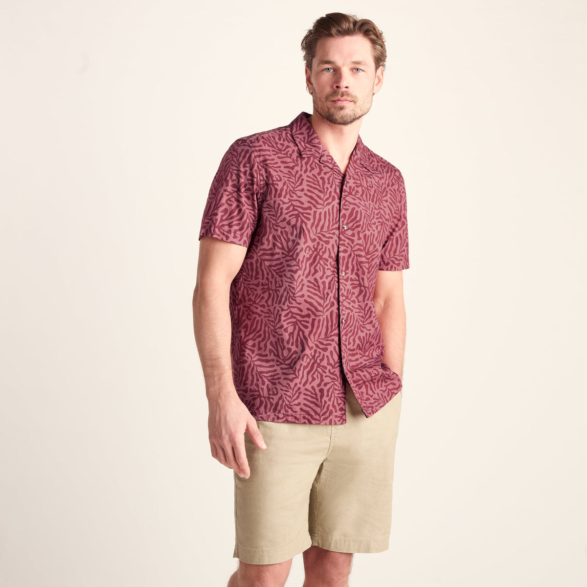 Wallsend Mens Short Sleeve 100% Cotton Supersoft Shirt - Redwood