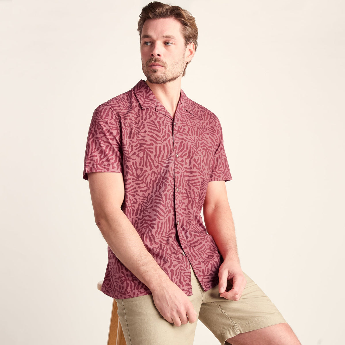 Wallsend Mens Short Sleeve 100% Cotton Supersoft Shirt - Redwood - Image 5