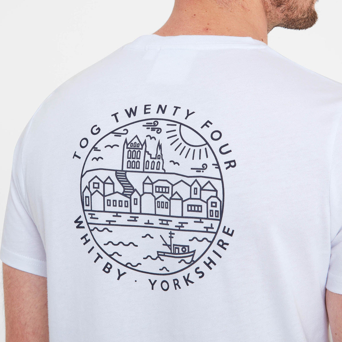 Whitby Mens 100% Cotton Supersoft T-Shirt - White - Image 2