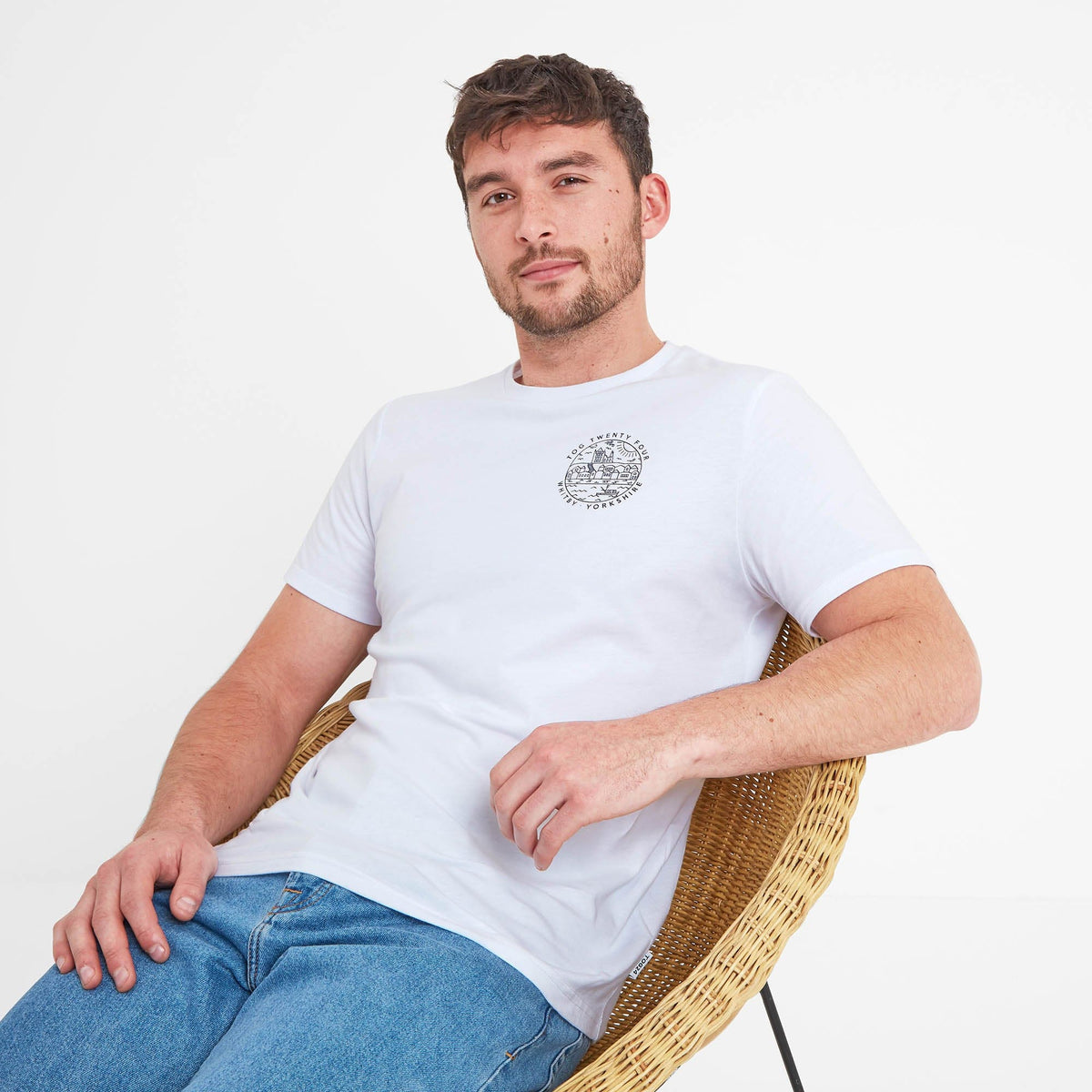 Whitby Mens 100% Cotton Supersoft T-Shirt - White - Image 8