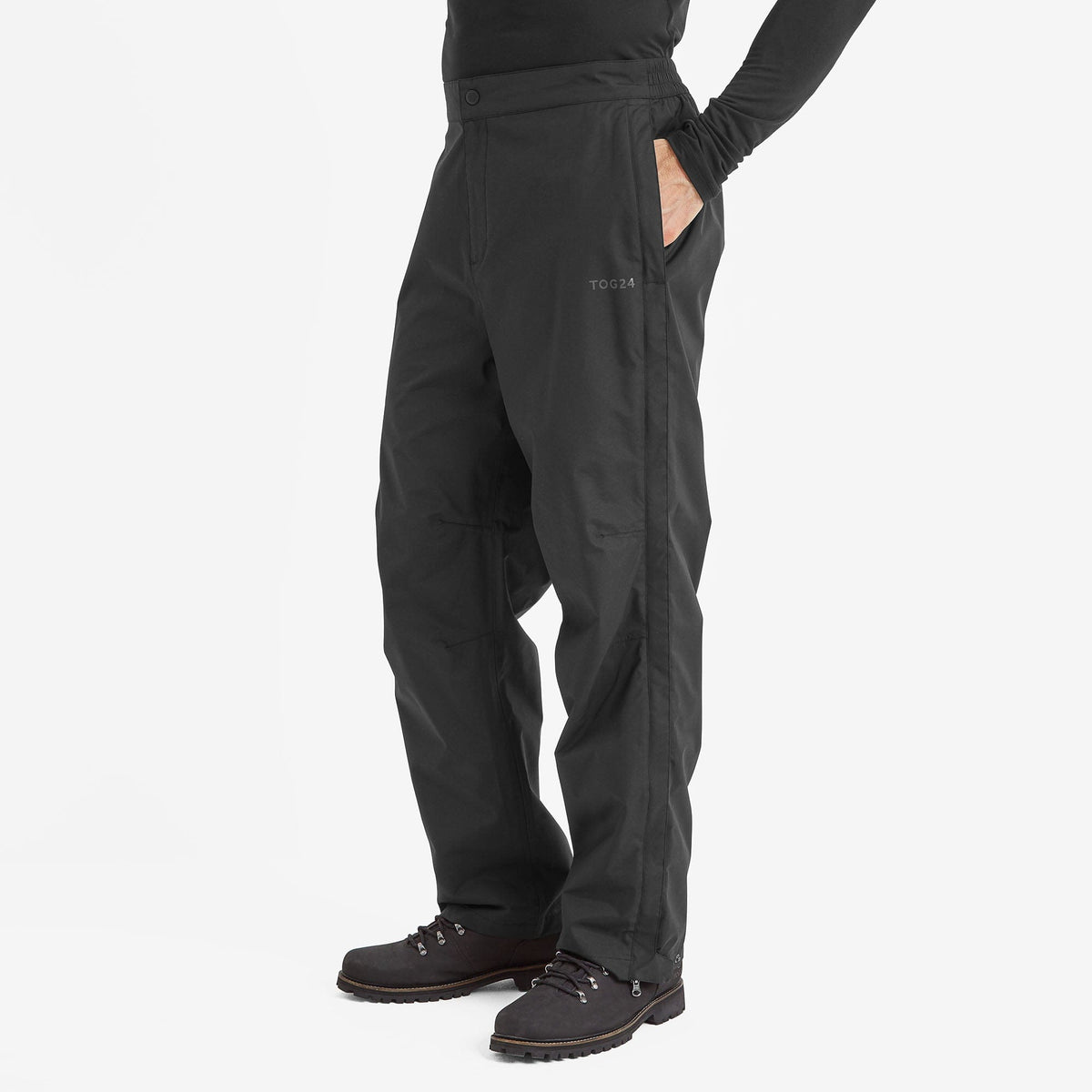 Wigton Mens Waterproof Trousers Regular - Black - Image 2