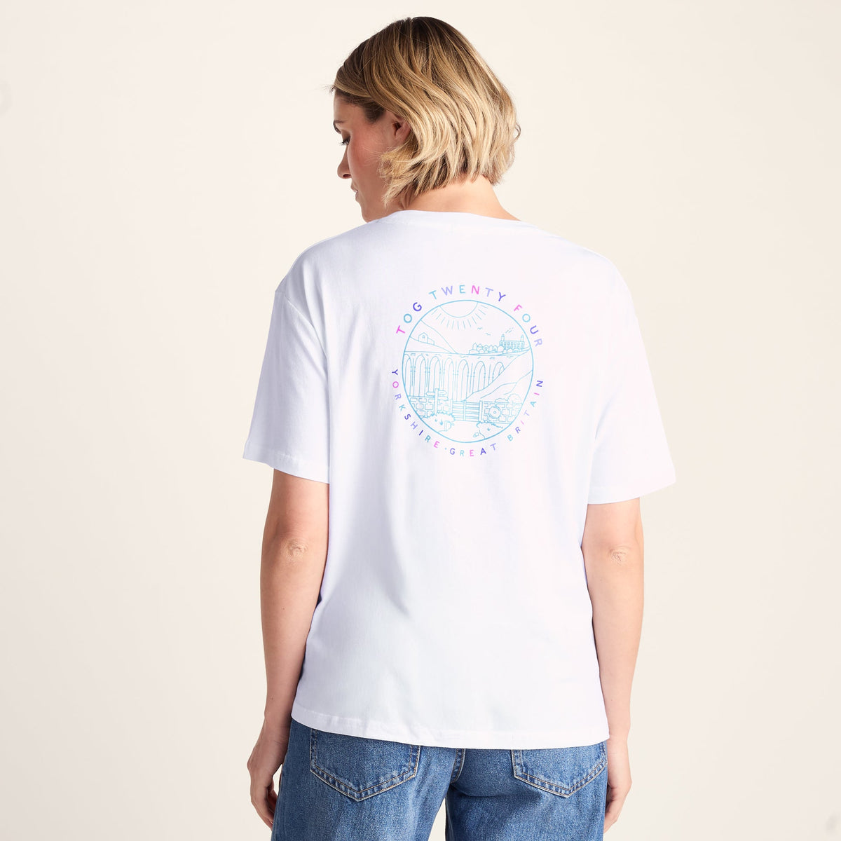 Yorkshire Womens 100% Cotton Supersoft Relaxed Fit T-Shirt - Optic White - Image 3