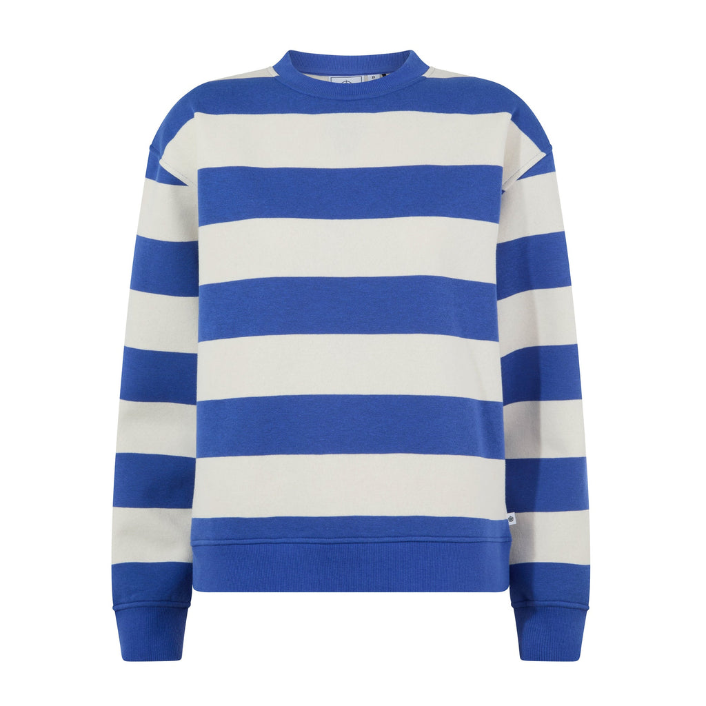 Yuri Womens Supersoft Crew Neck Striped Sweatshirt - Cobalt Stripe - Image 7
