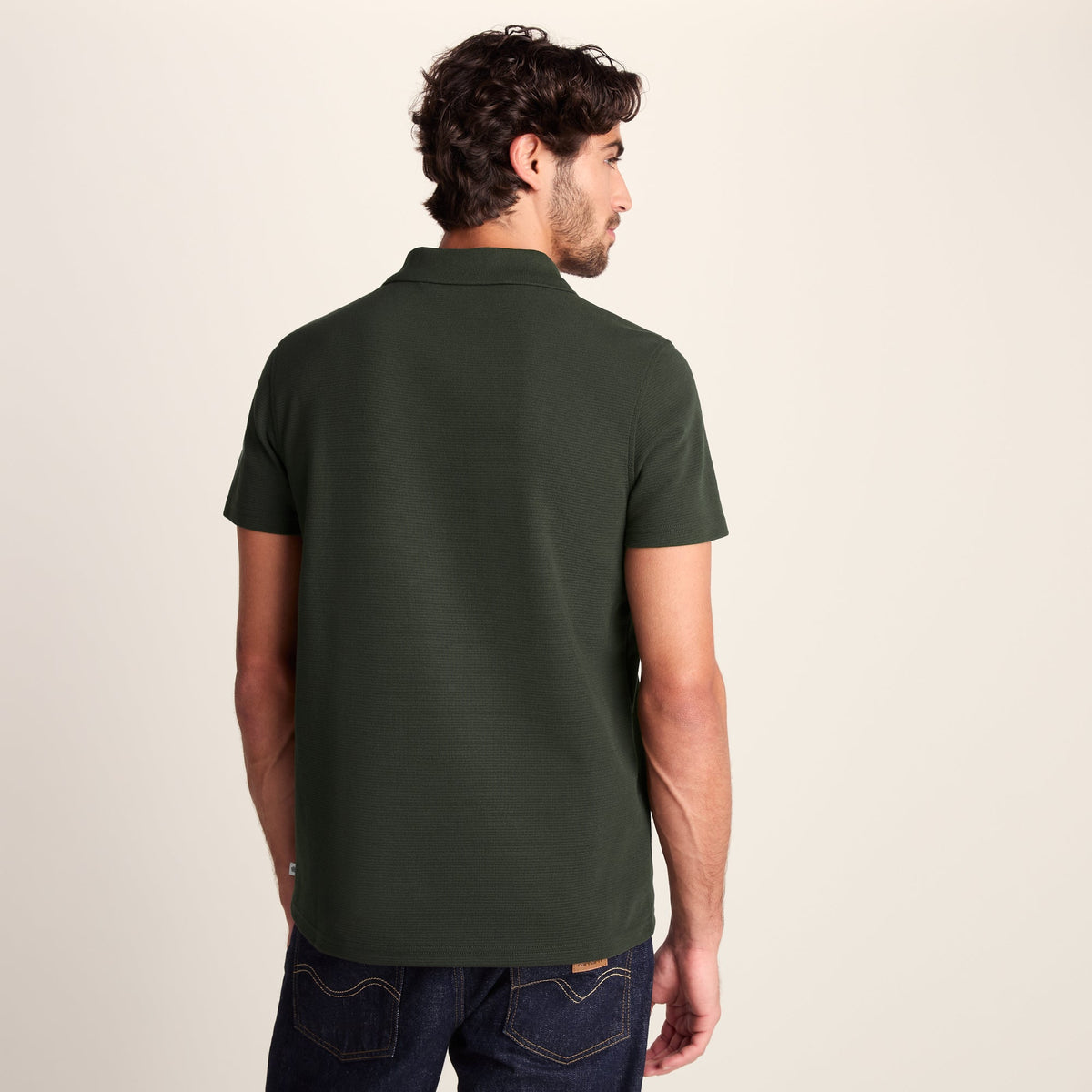 Zaden Mens Polo Shirt - Dark Olive Green - Image 3