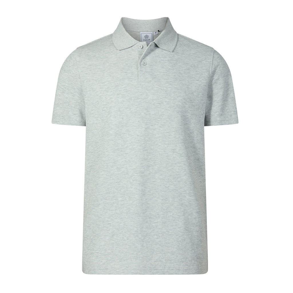 Zaden Mens Polo Shirt - Light Grey Marl - Image 6
