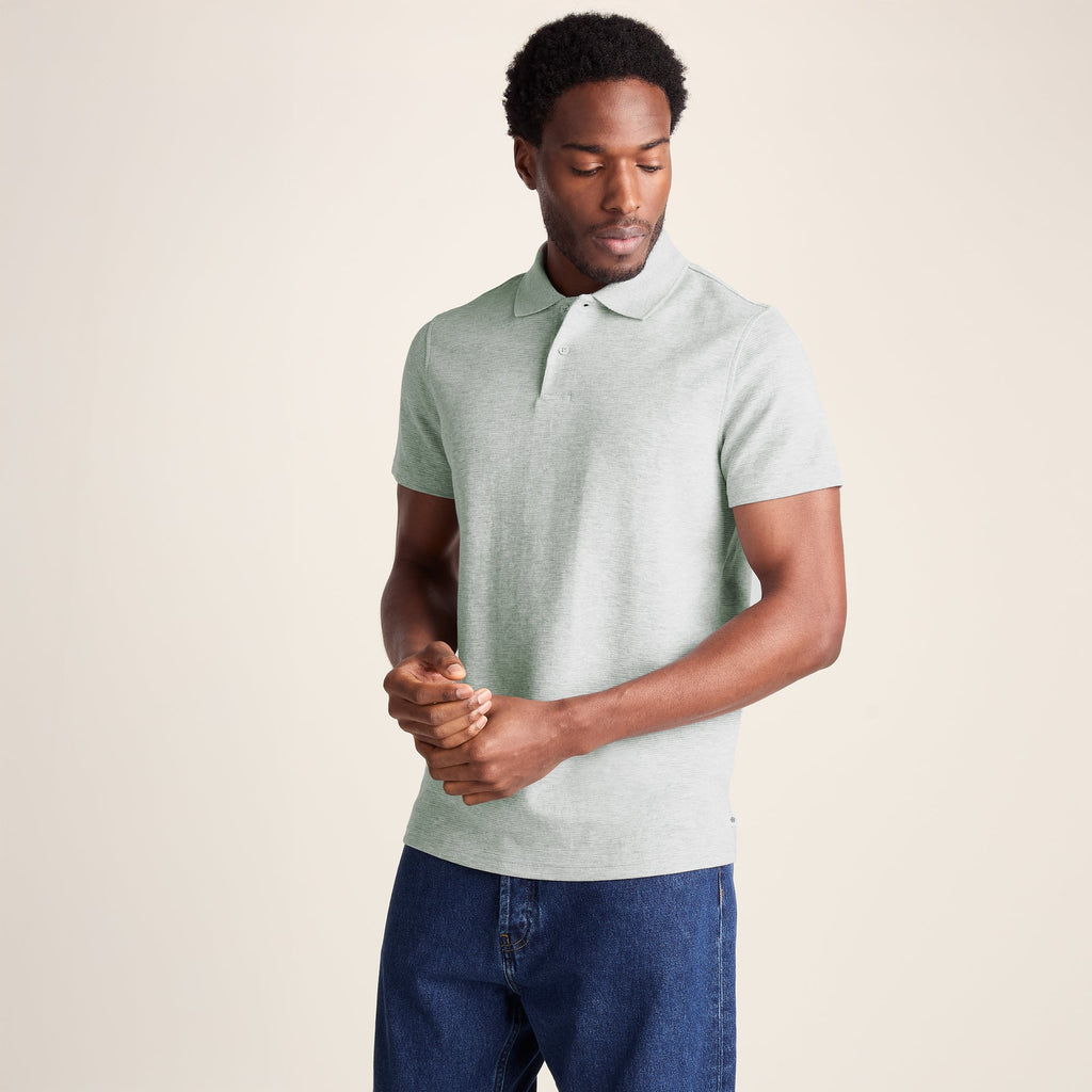 Zaden Mens Polo Shirt - Light Grey Marl
