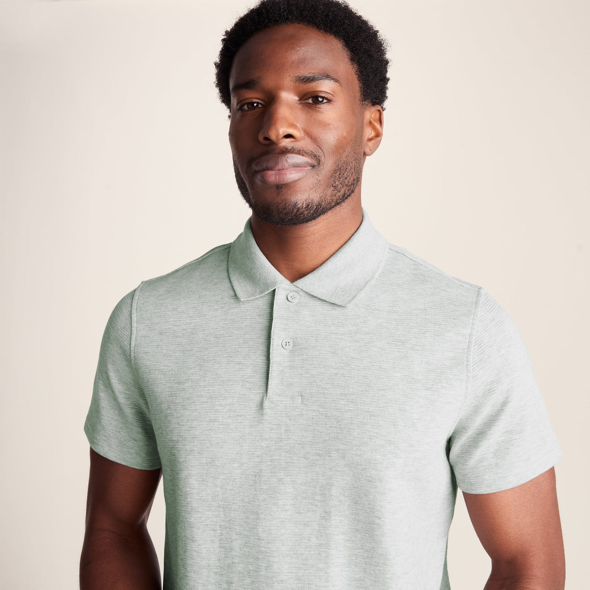 Zaden Mens Polo Shirt - Light Grey Marl - Image 5