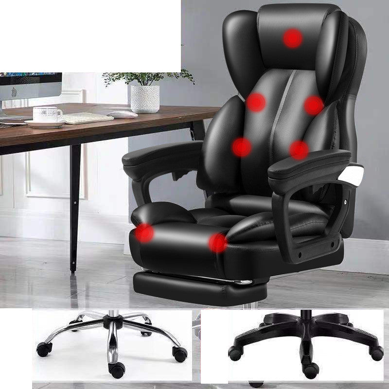 Home Reclining Lift Swivel Chair Massage Office Computer Chair - Black 7parts massage