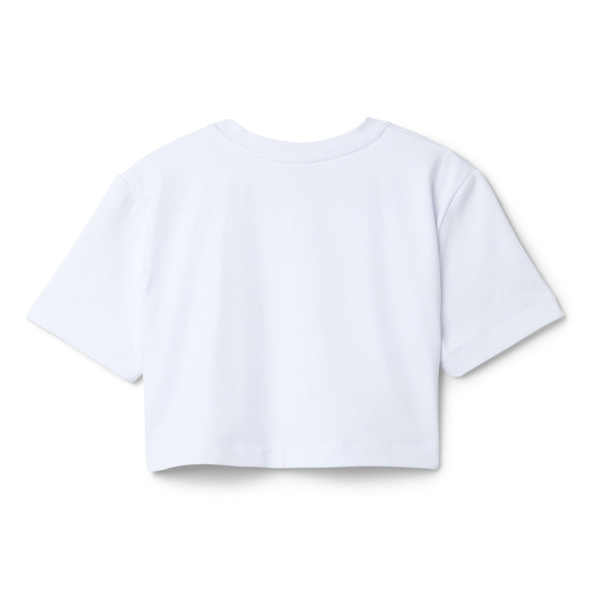 AREA Crystal Rosette Cropped T-Shirt (White) - Image 2