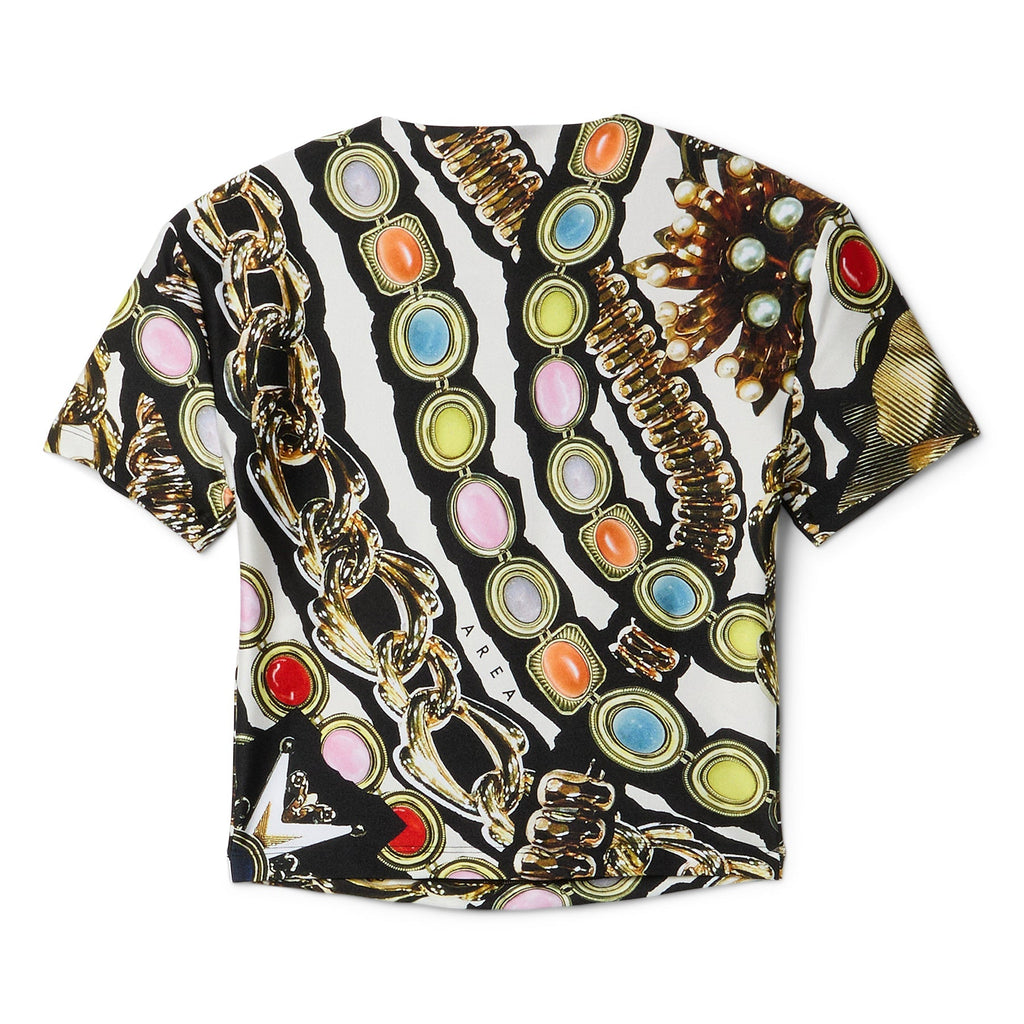 AREA Gemstone Chain Printed Cropped T-Shirt (Multi) - Image 2