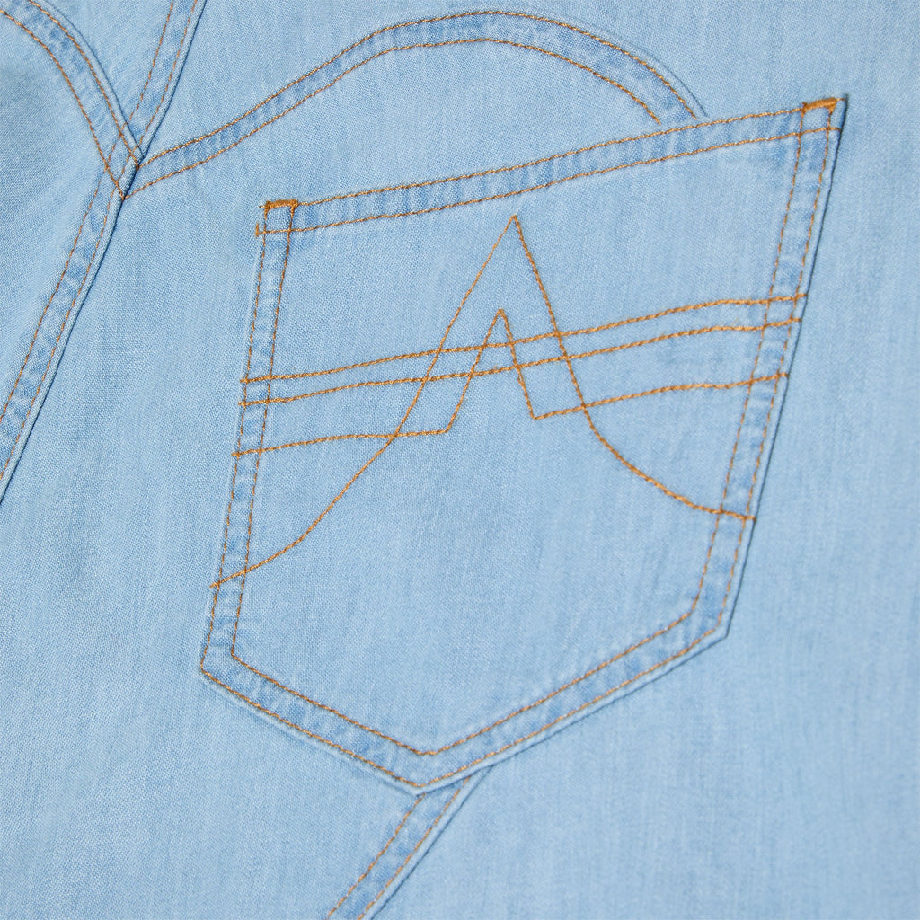 AREA Crystal Rosette Wide Leg Jean (Super light blue) - Image 4