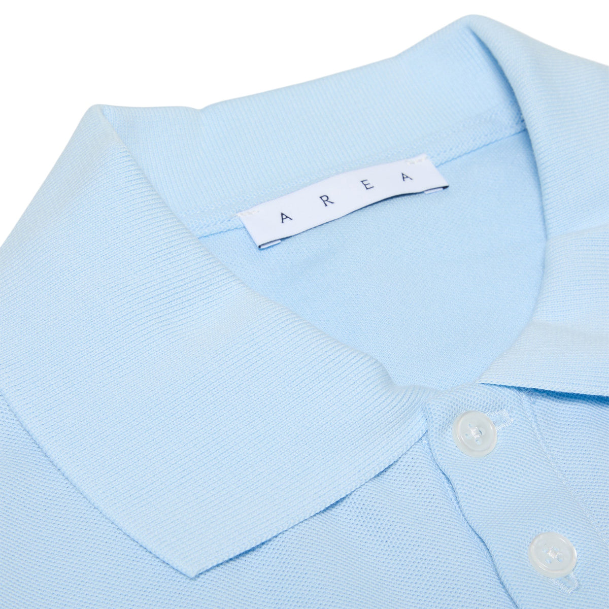 AREA Crystal Heart Cutout Cropped Polo (Baby Blue) - Image 4