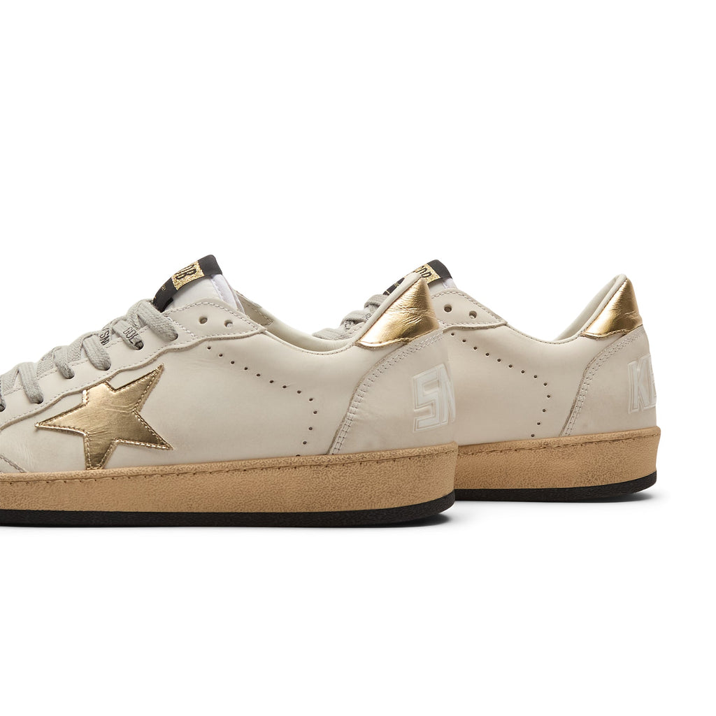 Golden Goose Ballstar Leather Upper Laminated Star And Heel (Milk/Gold) - Image 3