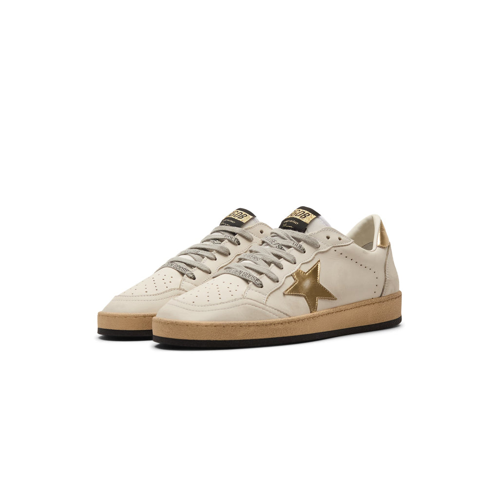 Golden Goose Ballstar Leather Upper Laminated Star And Heel (Milk/Gold) - Image 4