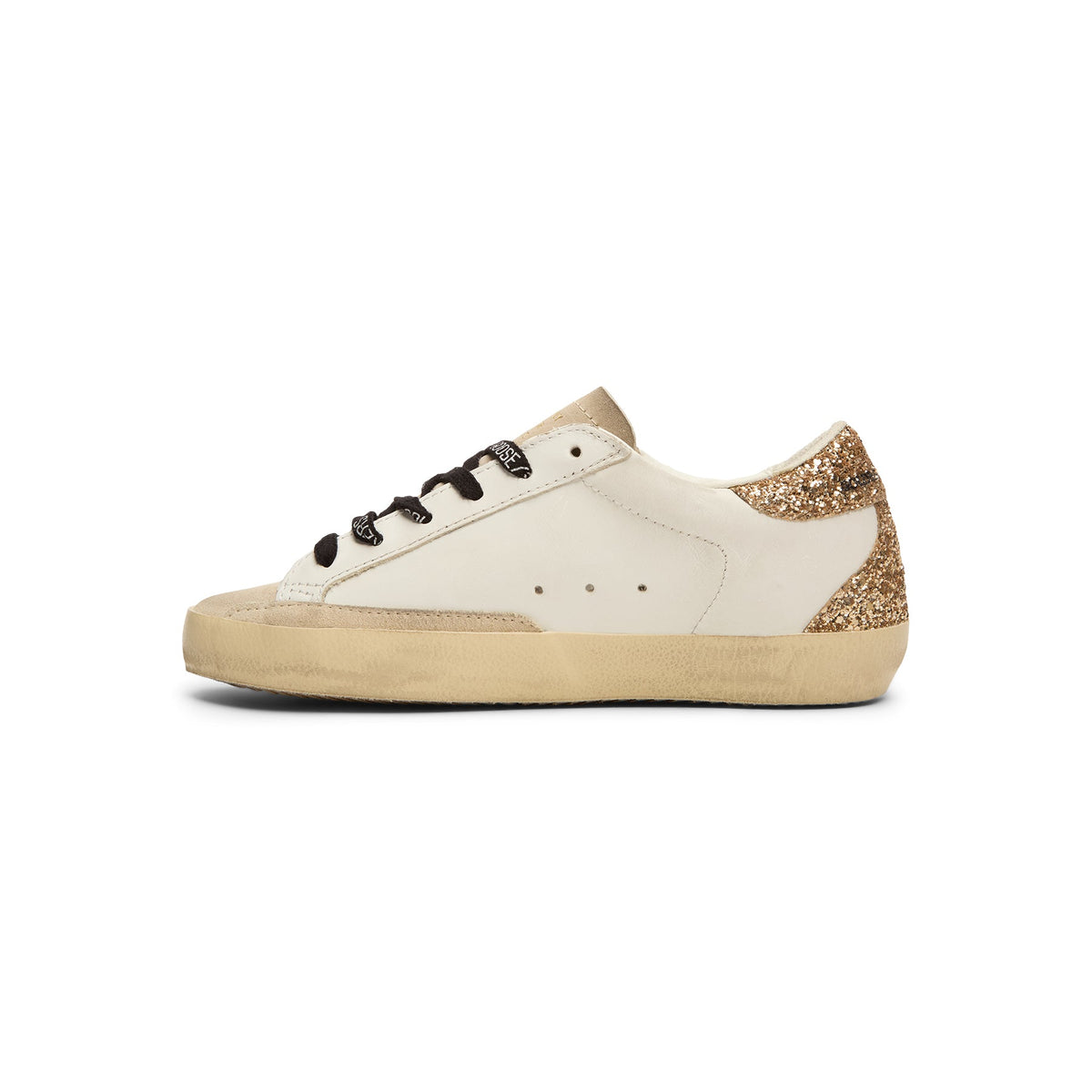 Golden Goose Super-Star Leather Upper Glitter Star Heel (Optic White/Seedpearl/Black/Gold) - Image 2