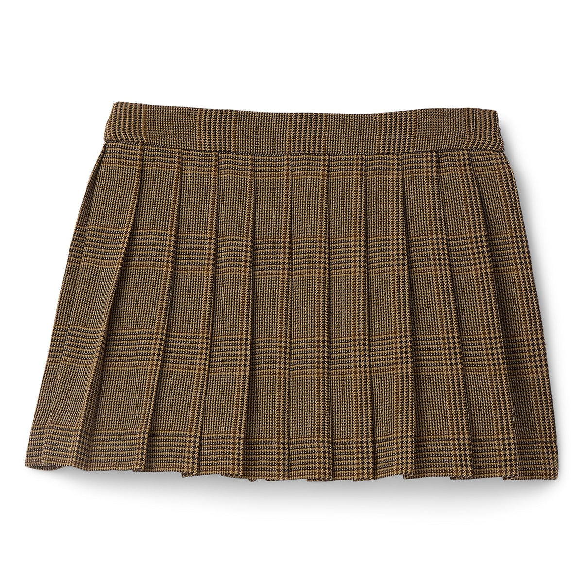 Golden Goose Wool Pleated Mini Skirt (Brown/Beige)