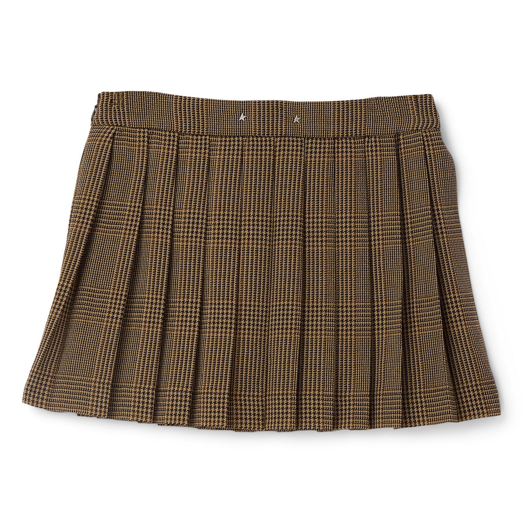 Golden Goose Wool Pleated Mini Skirt (Brown/Beige) - Image 2
