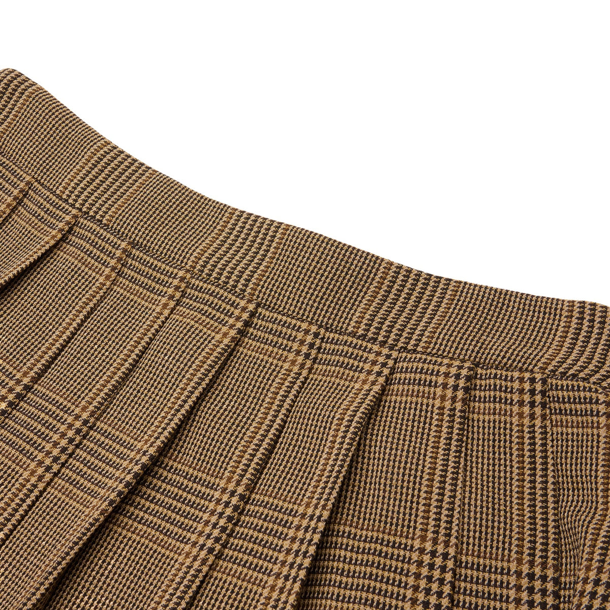 Golden Goose Wool Pleated Mini Skirt (Brown/Beige) - Image 3
