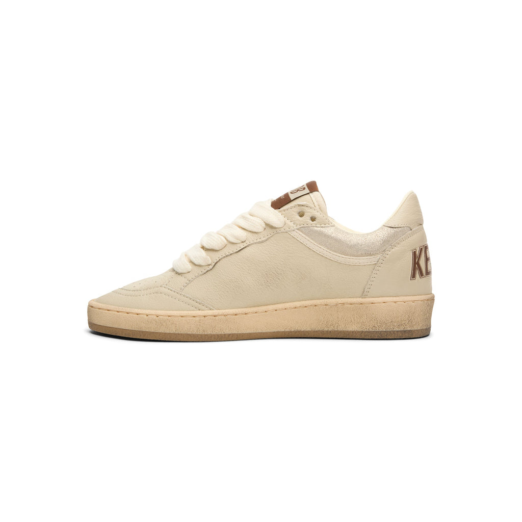 Golden Goose Ballstar Nappa And Glitter Leather Upper (Cream/Light Grey/Grey) - Image 2