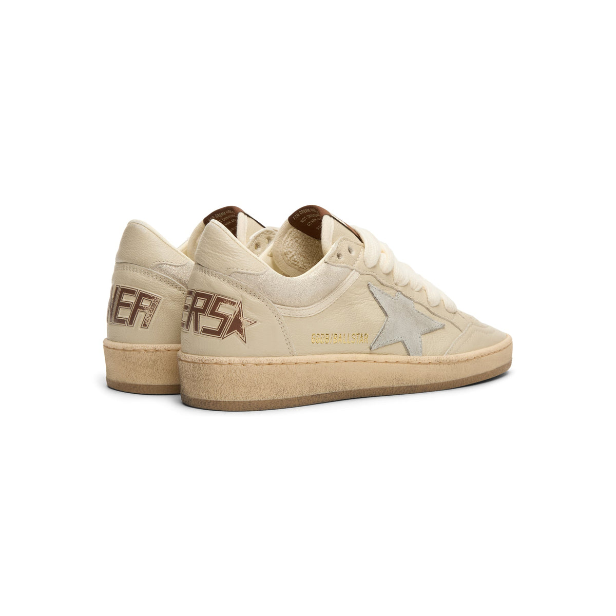 Golden Goose Ballstar Nappa And Glitter Leather Upper (Cream/Light Grey/Grey) - Image 4