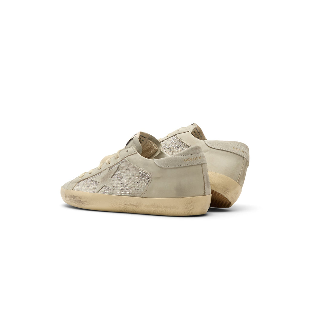 Golden Goose Super Star Suede And Nabuk With Embroidery And Crystal Upper Suede Star And Heel (Light Gray) - Image 5