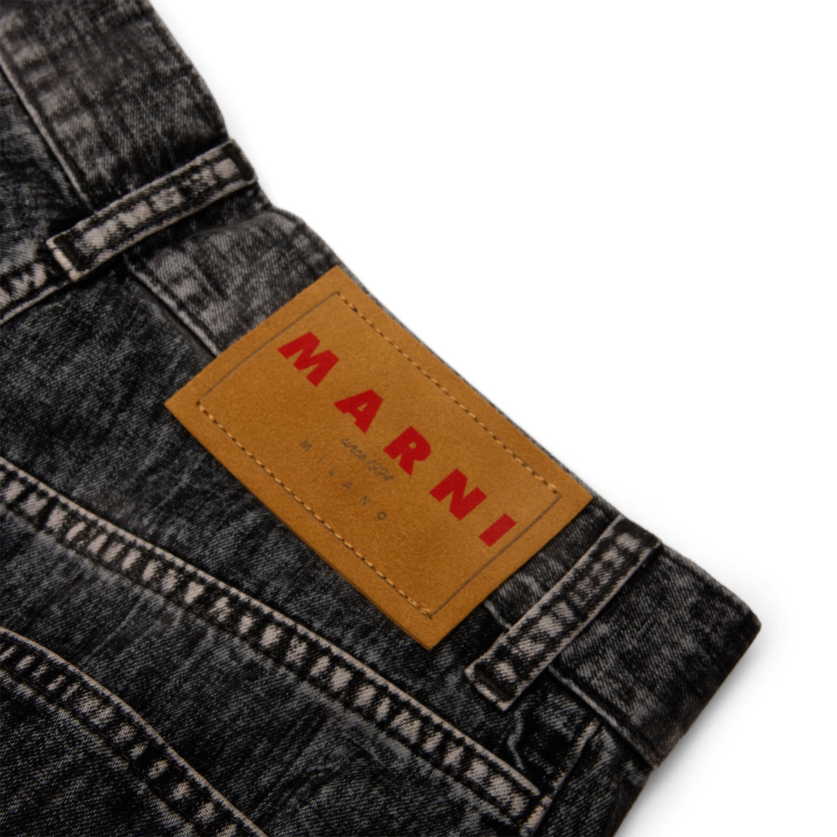 MARNI Flocked Denim Jeans (Black) - Image 4