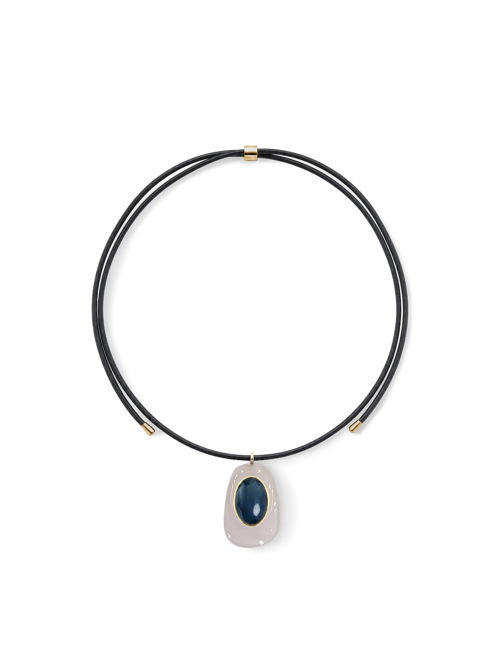 Black Leather Pendant Necklace - Image 6