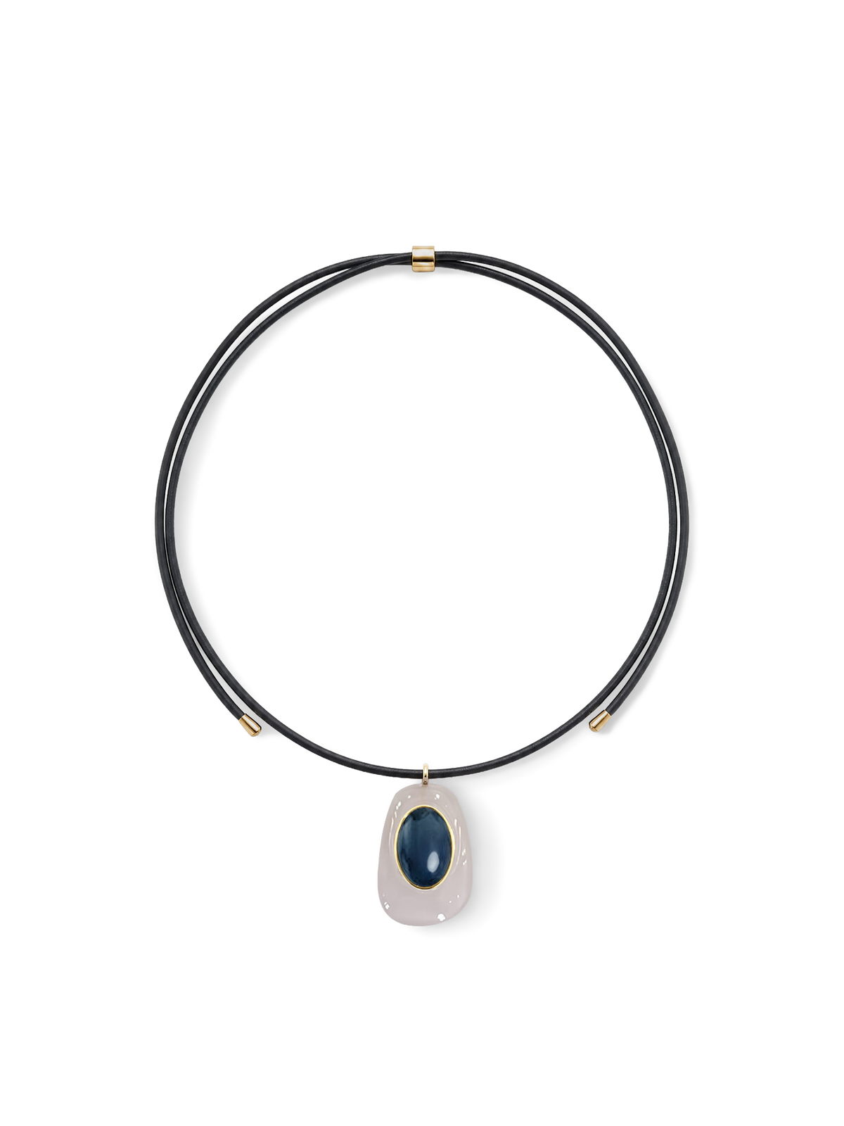 Black Leather Pendant Necklace - Image 6