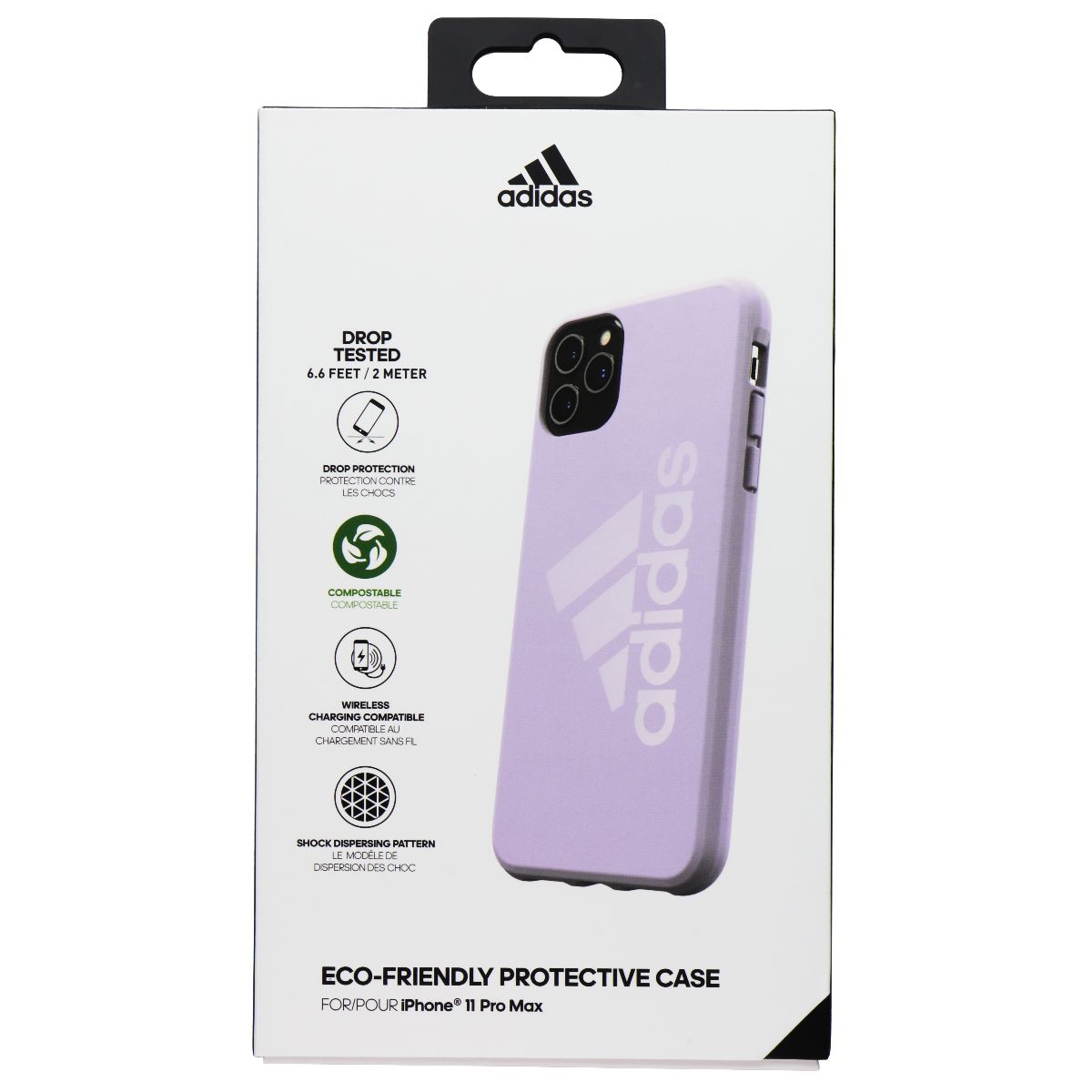 Adidas Eco-Friendly Protective Case for Apple iPhone 11 Pro Max - Purple - New