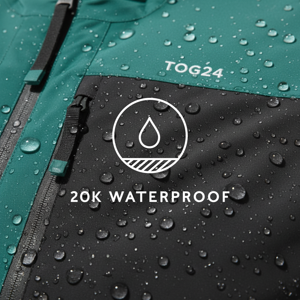 Avoriaz Mens Performance Waterproof Insulated Ski Jacket - Dark Turquoise/Black - Image 7