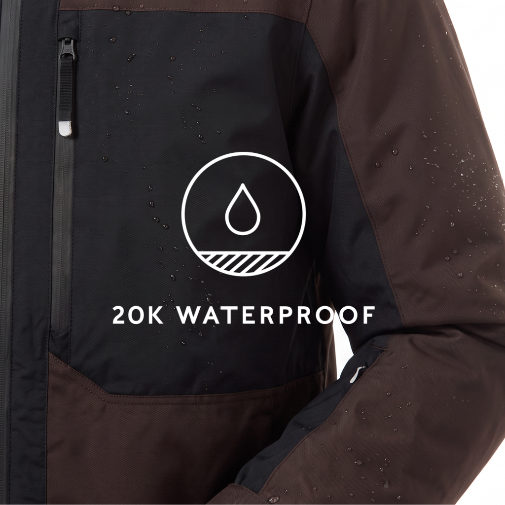 Avoriaz Mens Performance Waterproof Insulated Ski Jacket - Chocolate Brown - Image 19