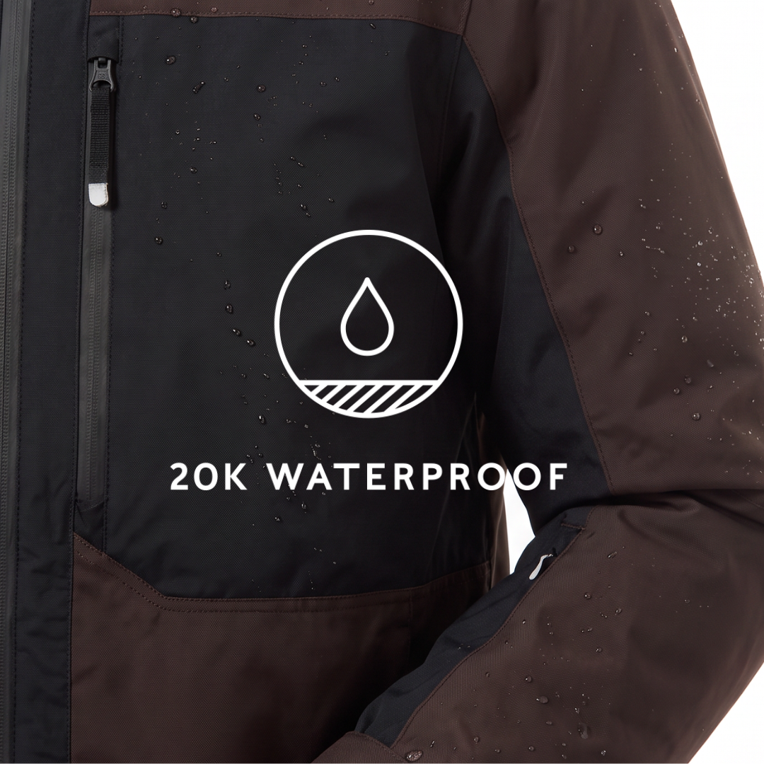Avoriaz Mens Performance Waterproof Insulated Ski Jacket - Chocolate Brown - Image 19