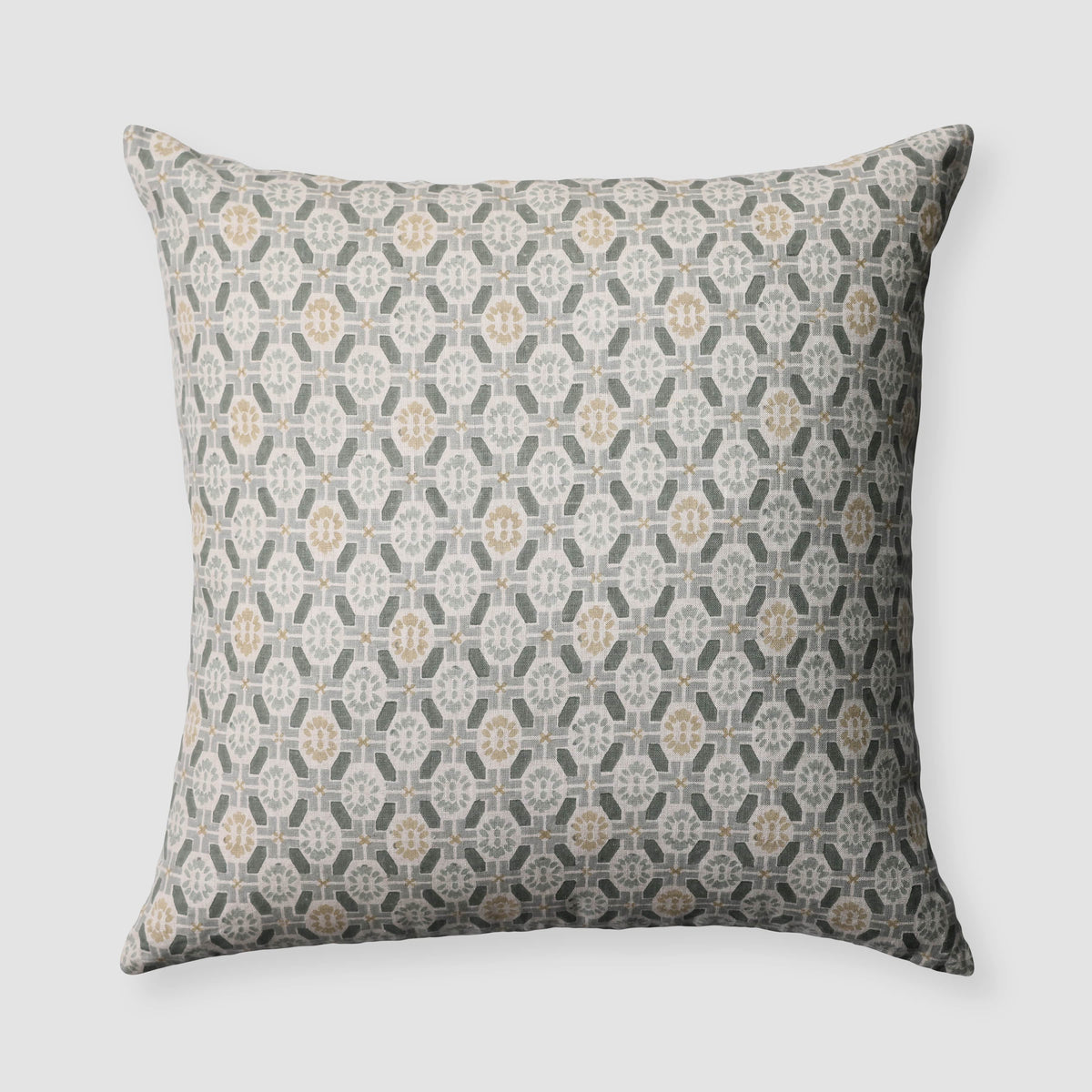 Ayana Block Print Pillow - Aegean