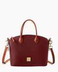 Pebble Grain Domed Satchel - Bordeaux