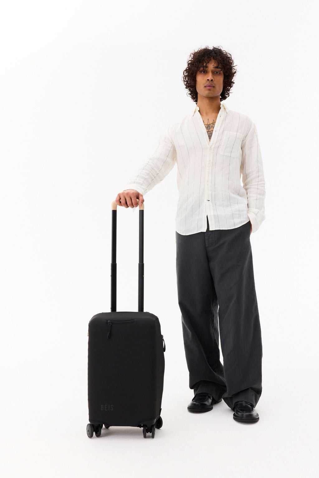The Small Carry-On Luggage Cover in Black - Image 4